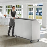 Portable Stainless Steel Bar With Standard Ice Bin And Two Removable Speed Rails Includes Removable Ice Bin Cover