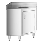 14 Gauge Stainless Steel Corner Work Table With Hinged Door Lock & Sink Kitchen Machines Product