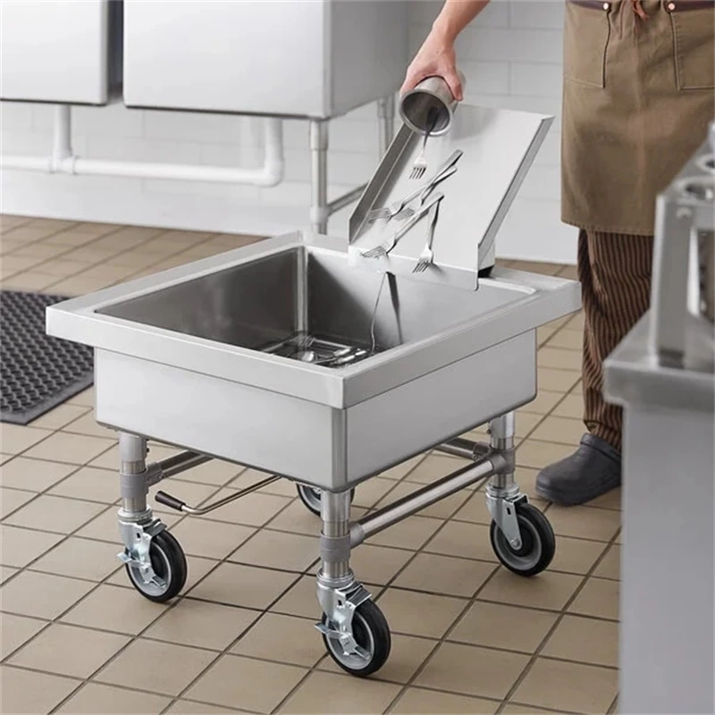 Silverware Mobile Soaking Sink With Detachable Chute Bowl Kitchen Machines Product