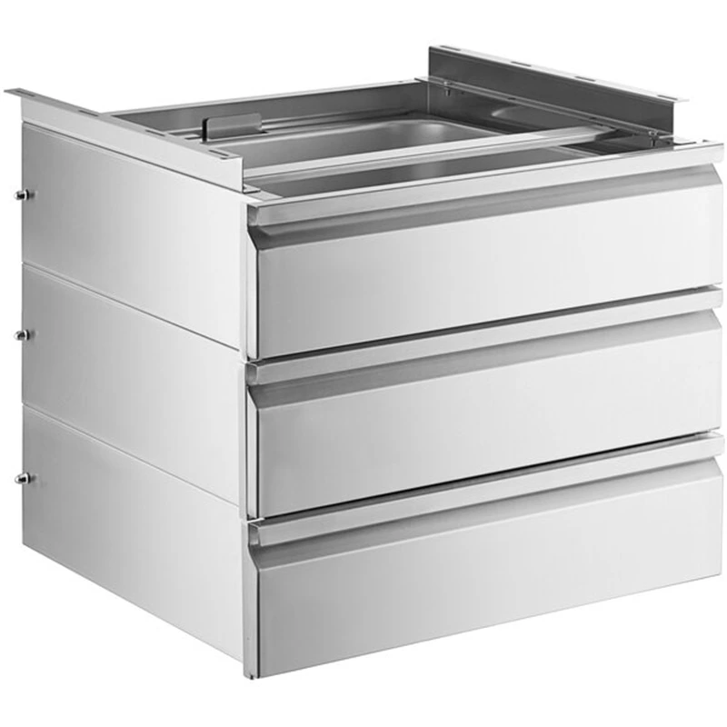 Heavybao Triple-Stacked Drawer Set With Stainless Steel Front For Kitchen Machines