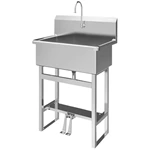 31x20 Floor-mounted Hands-free Scrub Sink With 1 Double Foot-operated 0.5 Gpm Faucet Kitchen Machine Essentials