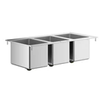 16-gauge Stainless Steel Three Compartment Drop-in Sink Bun Pan Rack Drawer And Pot Rack