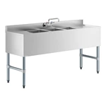 Heavybao 3 Bowl Stainless Steel Under Bar Sink With Faucet And 2 Drainboards Essential Kitchen Machine