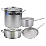 Heavybao High Quality Kitchenware  Stainless Steel Stock Pot Soup Pots Aluminium Cooking Hot Pot Set