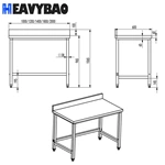 Adjustable Kitchen Work Table H Stainless Steel Table For Prep Commercial Heavy Duty Table