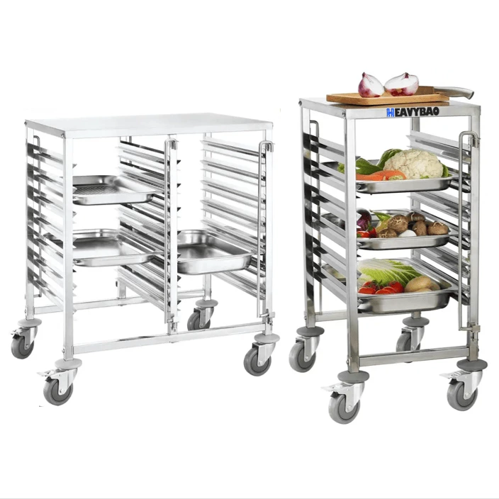 Heavybao Customized Kitchenware Stainless Steel Hotel  18-tier Closed Type Aluminium Food Catering Trolley For Service Equipment