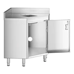 14 Gauge Stainless Steel Corner Work Table With Hinged Door Lock & Sink Kitchen Machines Product