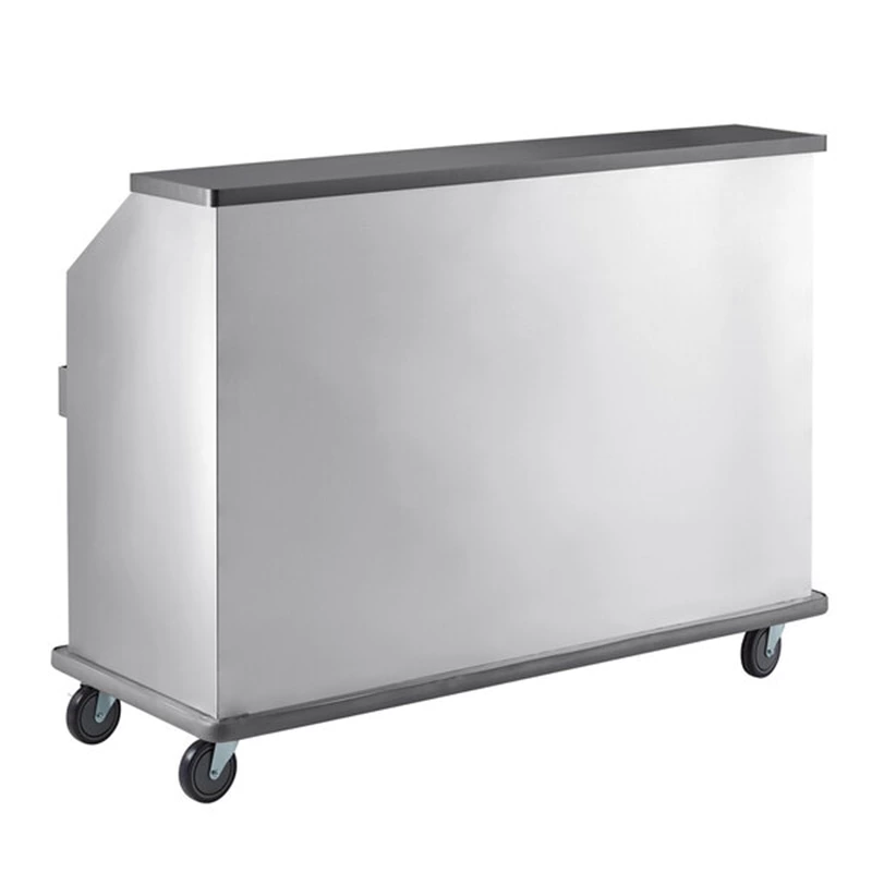 Portable Stainless Steel Bar With Standard Ice Bin And Two Removable Speed Rails Includes Removable Ice Bin Cover