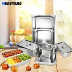 Heavybao Us Style Stainless Steel Gn Pan  Restaurant Cafe Hotel Kitchenware  Gastronorm Container Food Pan Catering