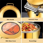 Commercial Catering Kitchenware Set Hot Pot Gold Chafer Dishes Food Buffet Display Warmer Hotel Restaurant Supplies