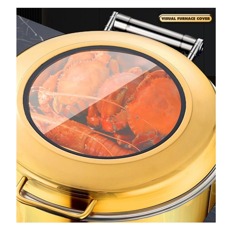 Commercial Catering Kitchenware Set Hot Pot Gold Chafer Dishes Food Buffet Display Warmer Hotel Restaurant Supplies