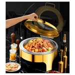 Commercial Catering Kitchenware Set Hot Pot Gold Chafer Dishes Food Buffet Display Warmer Hotel Restaurant Supplies