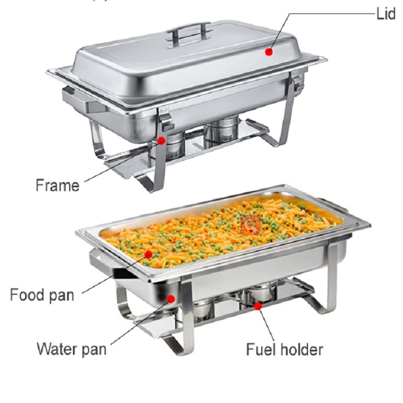 Hotel Restaurant Catering Luxury Chafing Dish Buffet Set Stainless Steel Chafing Dishes Heating Display Food Warmer Set