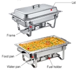 Hotel Restaurant Catering Luxury Chafing Dish Buffet Set Stainless Steel Chafing Dishes Heating Display Food Warmer Set