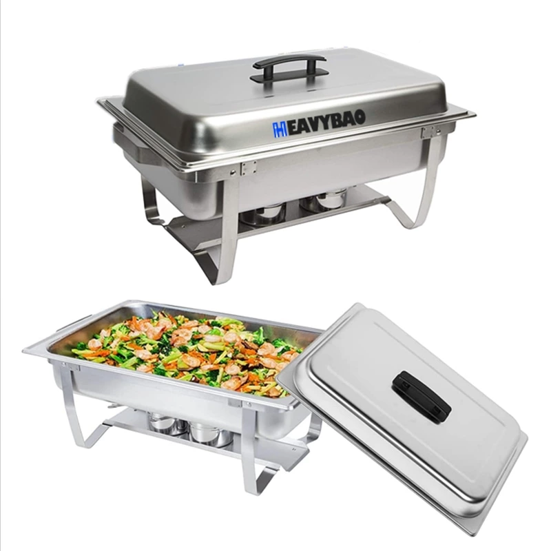 Heavybao Stainless Steel Buffet Food Warmer Set New Condition Foldable Chafing Dishes For Catering Restaurant Hotel