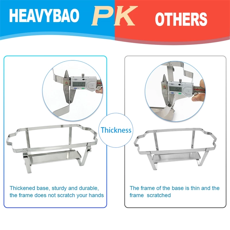 Heavybao Stainless Steel Buffet Food Warmer Set New Condition Foldable Chafing Dishes For Catering Restaurant Hotel