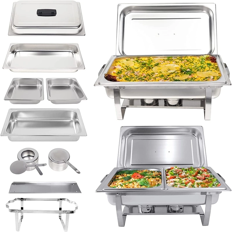 Heavybao Stainless Steel Buffet Food Warmer Set New Condition Foldable Chafing Dishes For Catering Restaurant Hotel