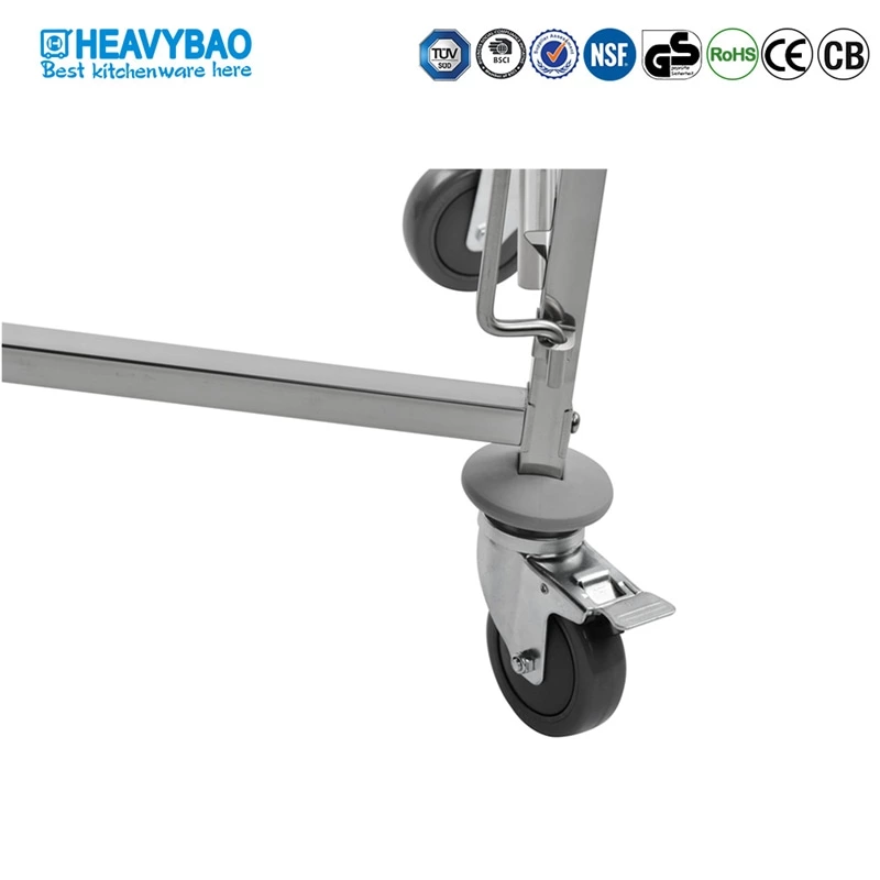 Heavybao Hotel Restaurant Kitchen Assembling Stainless Steel Rack Gn Pan Cart With Worktable