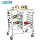 Heavybao Hotel Restaurant Kitchen Assembling Stainless Steel Rack Gn Pan Cart With Worktable