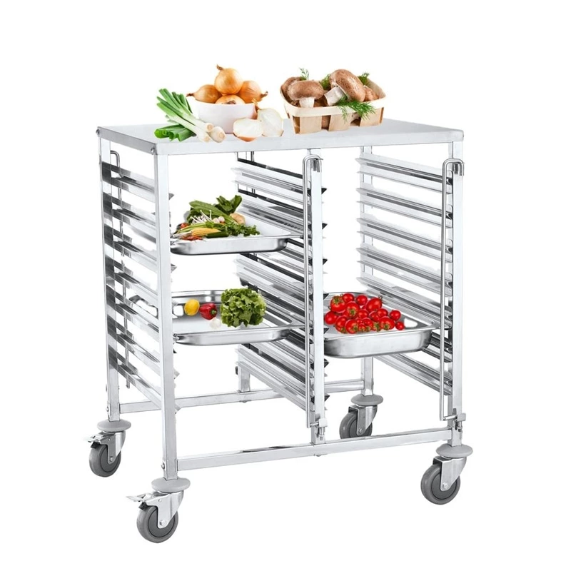 Heavybao Hotel Restaurant Kitchen Assembling Stainless Steel Rack Gn Pan Cart With Worktable