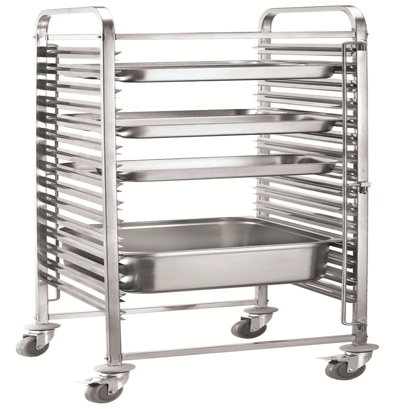 Stainless Steel Bakery Hotel Rack Cart Knocked-Down Design for Efficient Food Transport in Bread Shops Kitchen Machines