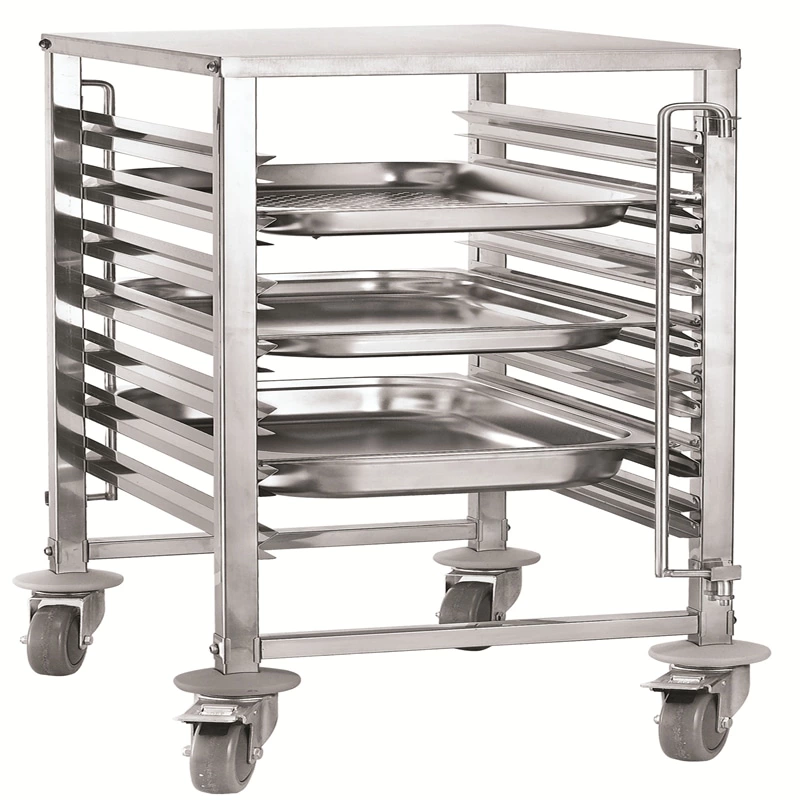 Stainless Steel Bakery Hotel Rack Cart Knocked-Down Design for Efficient Food Transport in Bread Shops Kitchen Machines