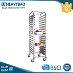 Stainless Steel Bakery Hotel Rack Cart Knocked-Down Design for Efficient Food Transport in Bread Shops Kitchen Machines