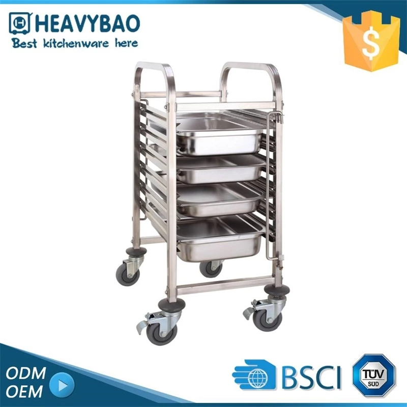 Stainless Steel Bakery Hotel Rack Cart Knocked-Down Design for Efficient Food Transport in Bread Shops Kitchen Machines