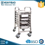 Stainless Steel Bakery Hotel Rack Cart Knocked-Down Design for Efficient Food Transport in Bread Shops Kitchen Machines