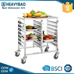 Stainless Steel Bakery Hotel Rack Cart Knocked-Down Design for Efficient Food Transport in Bread Shops Kitchen Machines