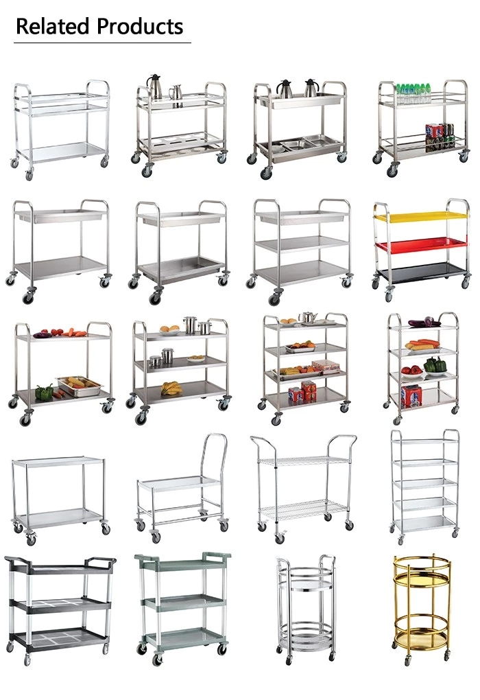 Heavybao Stainless Steel Mobile Plate Rack Trolley Cart Dish Plate Storage for 80 Pcs Kitchen Machine Tool