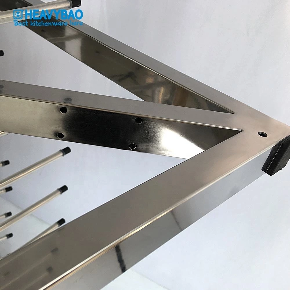 Heavybao Stainless Steel Mobile Plate Rack Trolley Cart Dish Plate Storage for 80 Pcs Kitchen Machine Tool