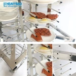 Heavybao Stainless Steel Mobile Plate Rack Trolley Cart Dish Plate Storage for 80 Pcs Kitchen Machine Tool