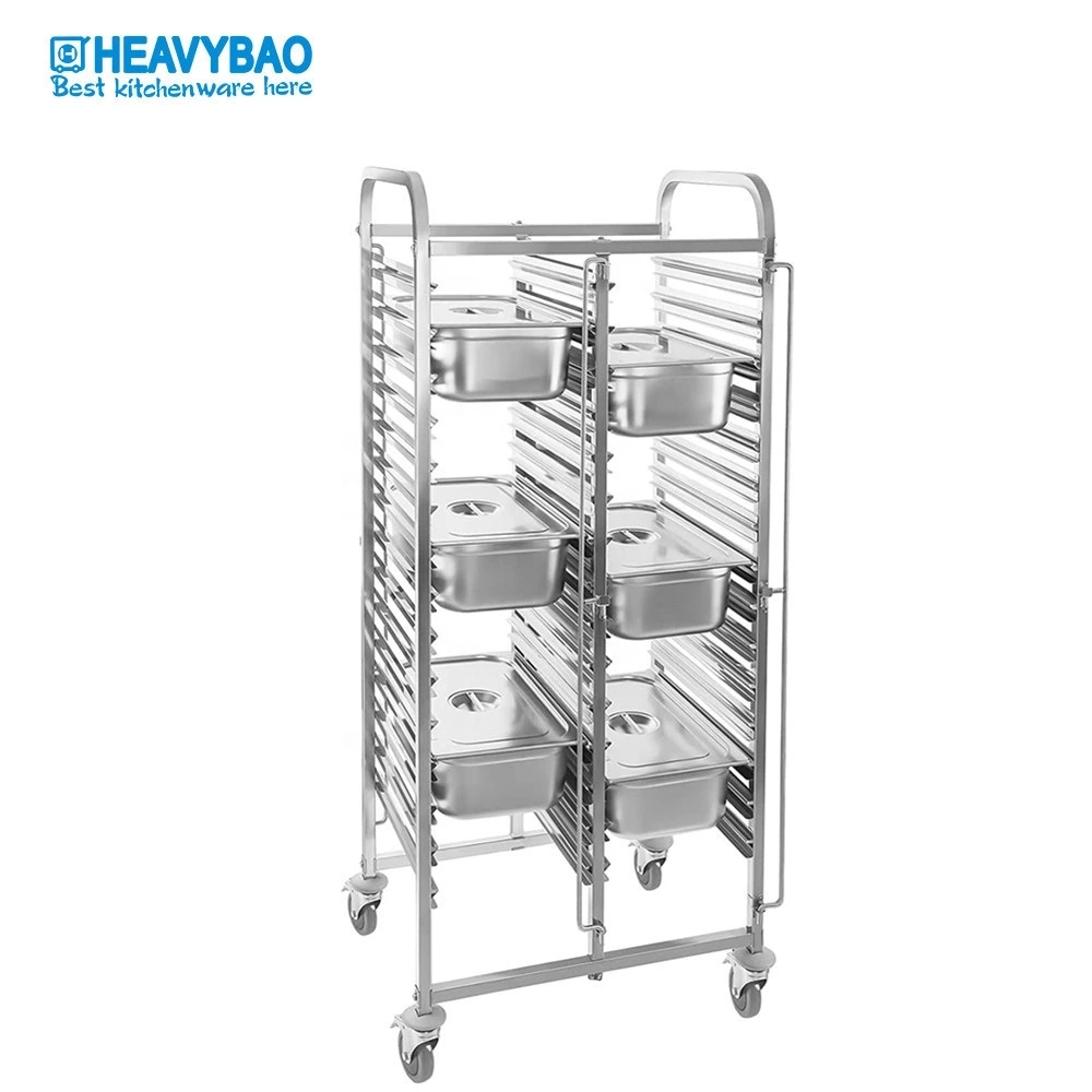 Heavybao Customized Stainless Steel Storage Rack Cart Hotel Equipment for GN Pans Kitchen Machines