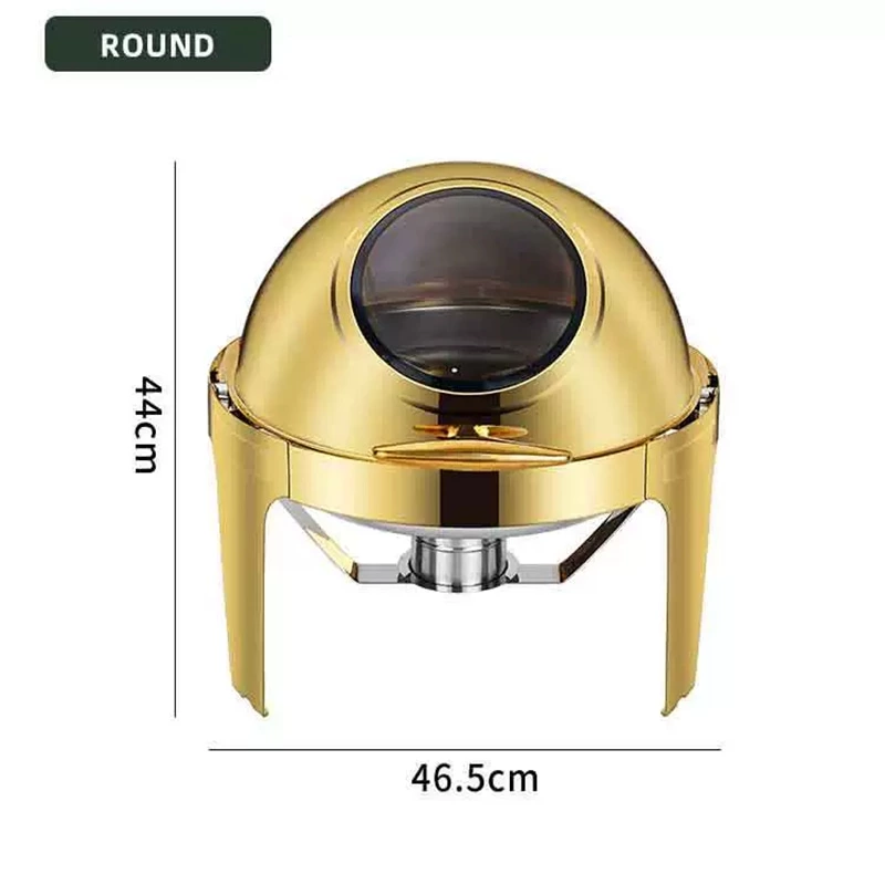 Gold Display Restaurant Hotel Food Warmer Roll Top Design Chafing Dish Set For Buffet Catering Chefing Condition New