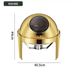 Gold Display Restaurant Hotel Food Warmer Roll Top Design Chafing Dish Set For Buffet Catering Chefing Condition New