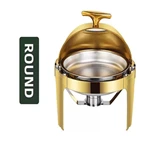 Gold Food Warmer Heavy Duty Chafing Dish With Diamond Cover Lid Holder For Hotel & Restaurant Supplies Kitchen Machines