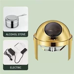 Gold Food Warmer Heavy Duty Chafing Dish With Diamond Cover Lid Holder For Hotel & Restaurant Supplies Kitchen Machines