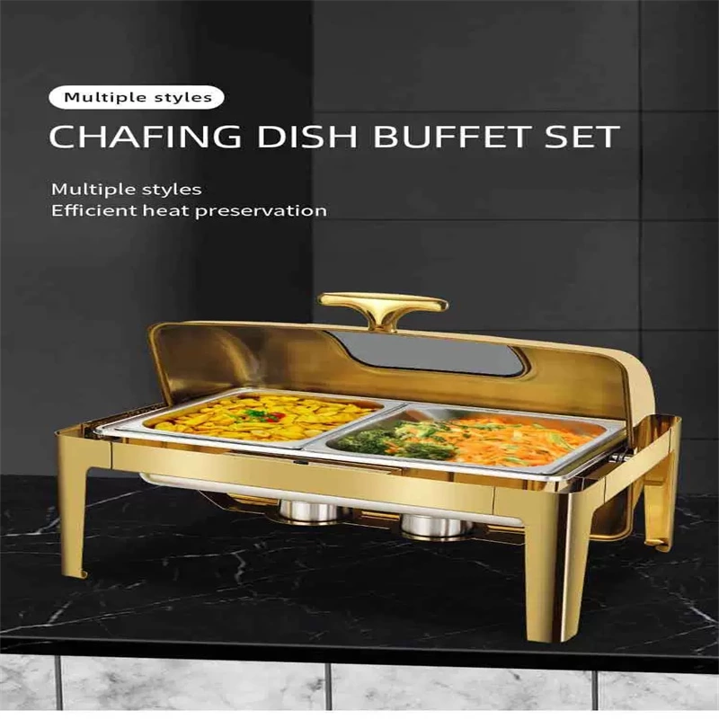 Gold Chafing Dish Other Hotel & Restaurant Supplies Food Warmer Buffet Arabic Hydraulic Chafing Dishes