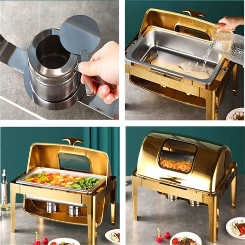 Gold Chafing Dish Other Hotel & Restaurant Supplies Food Warmer Buffet Arabic Hydraulic Chafing Dishes