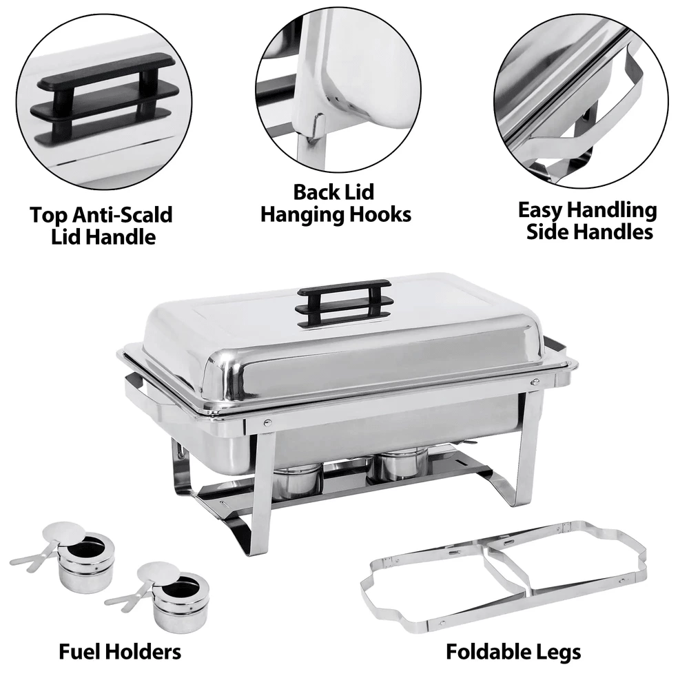 Buffet Equipment Luxury Stainless Steel Foldable Chafing Dish For Hotel And Restaurant Commercial Buffet Food Warmer