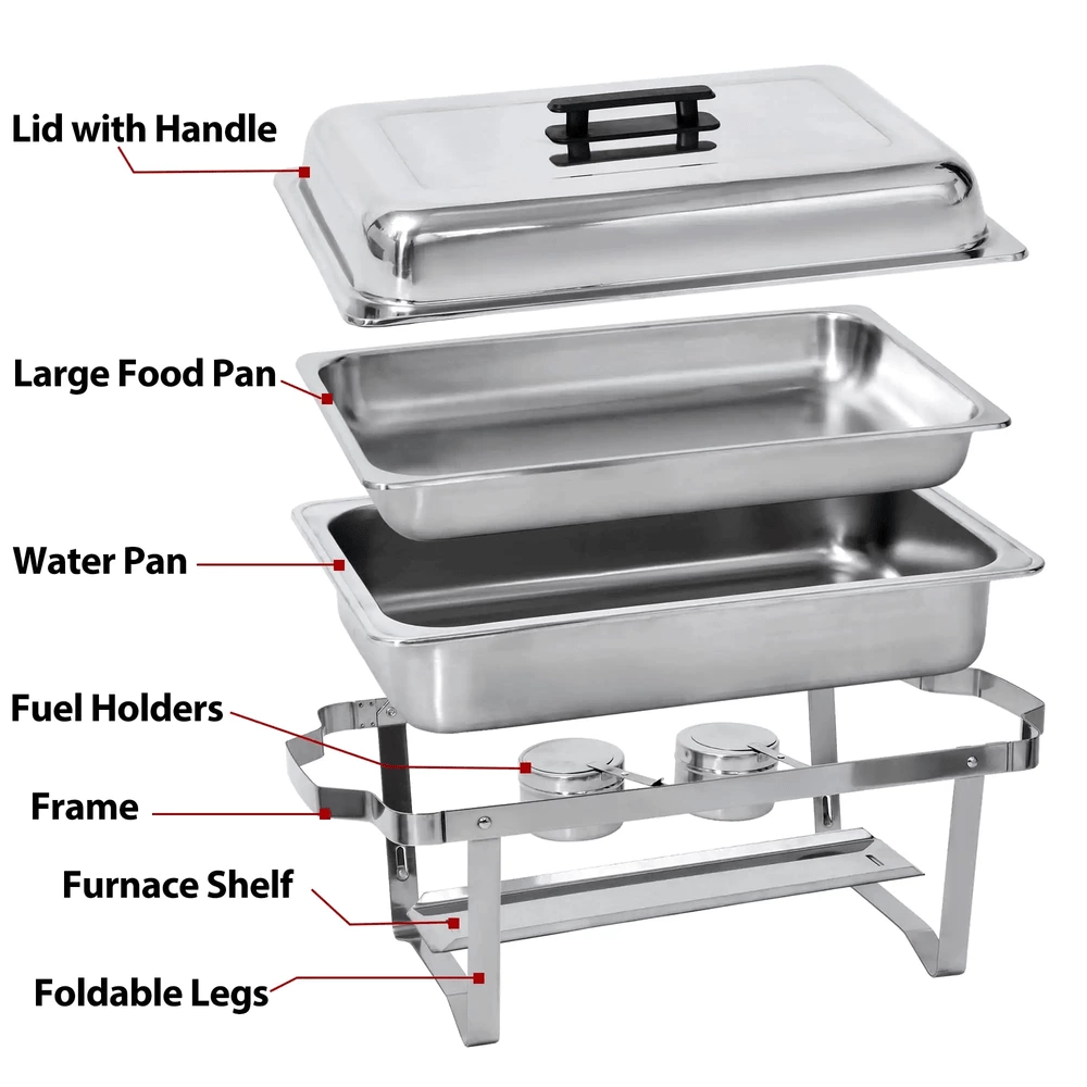 Buffet Equipment Luxury Stainless Steel Foldable Chafing Dish For Hotel And Restaurant Commercial Buffet Food Warmer