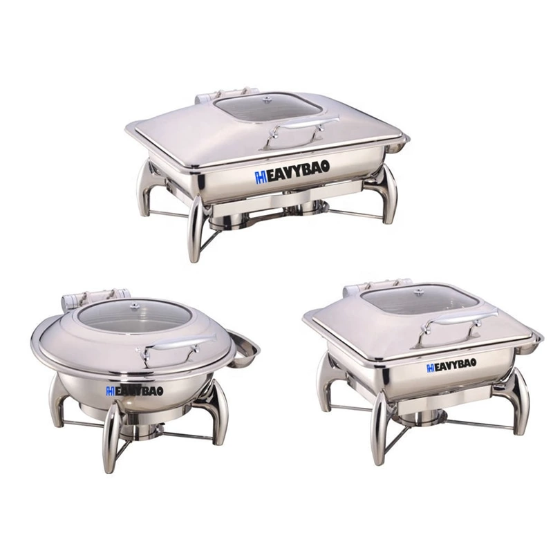 Commercial Used Food Buffet Stainless Steel Chafing Dishes With Fuel Holders Professional Food Warmer Buffet Set