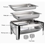 Commercial Used Food Stainless Steel Food Warmer Buffet Containers Warmers Round Roll Top Chafing Dish With Show Window