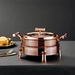 Heavybao Round Stainless Steel Chafing Dish Buffet Equipment Hot Pot Alcohol Stove Food Warmer For Hotel Restaurant Catering