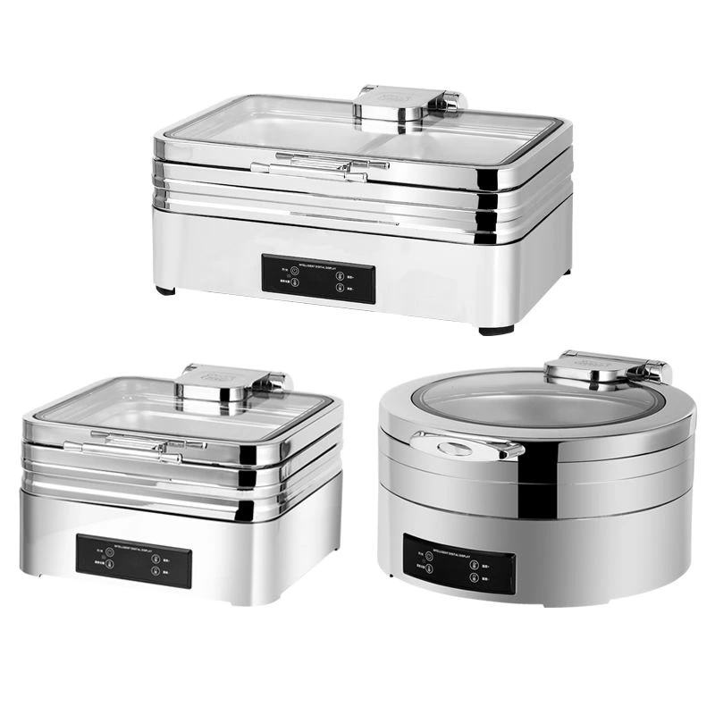 Restaurant Electric Chafing Dish with Temperature Control Stainless Steel Stove for Home or Kitchen Use