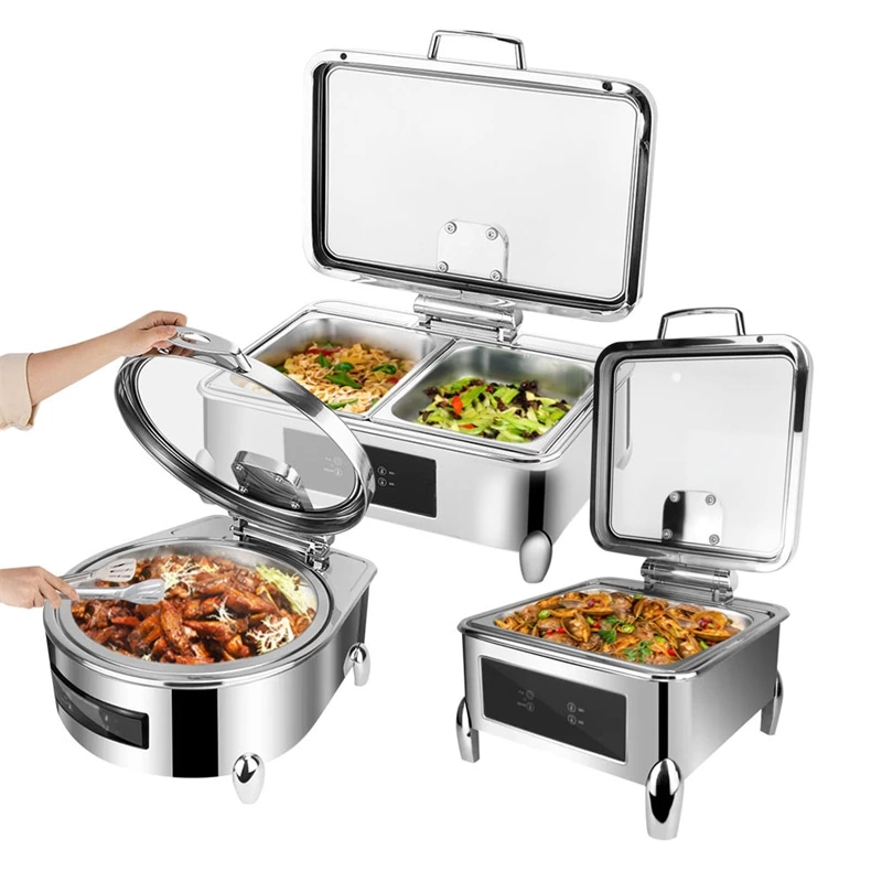 Commercial Catering Kitchenware Set Candle Electric Hot Pot Chafer Dishes Food Buffet Display Warmer Chafing Dish Buffet Set