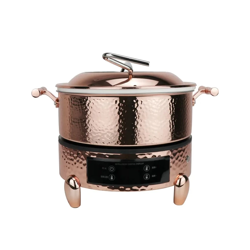 Hydraulic Lid Copper Luxury Buffet Stove Electric Chaffing Dishes Food Warmer For Restaurant Silver Gold Chafing Dishes