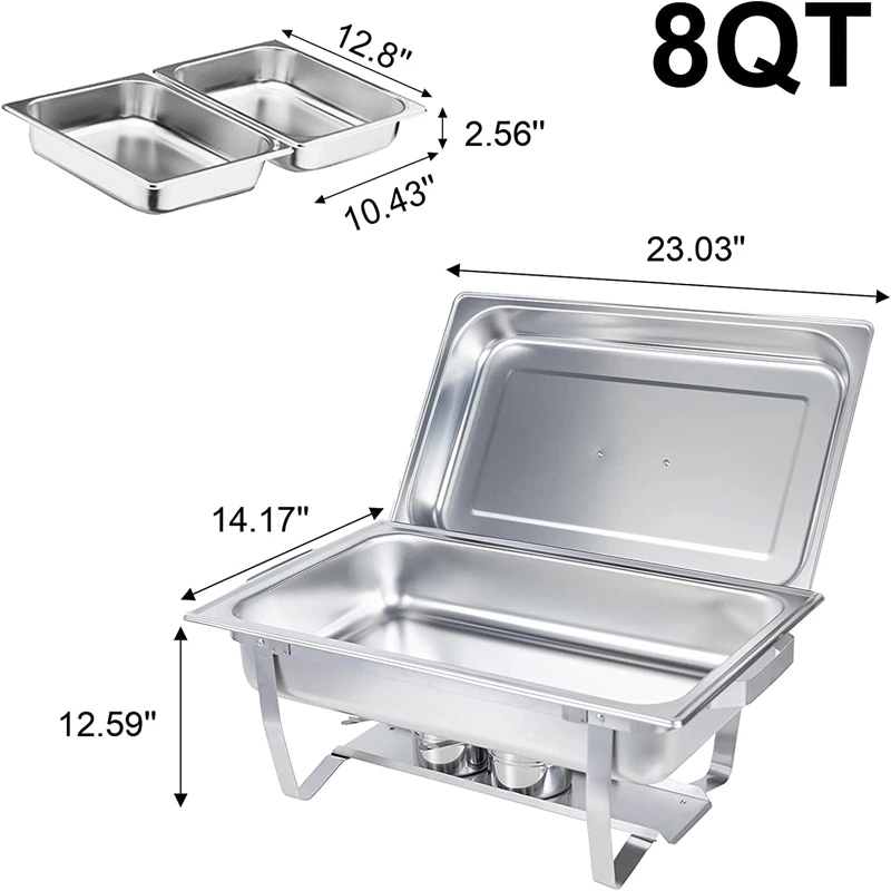 Wholesale Indian Chaffing Dish Rectangle Buffet Food Warmer Stainless Steel Chafing Dishes For Sale