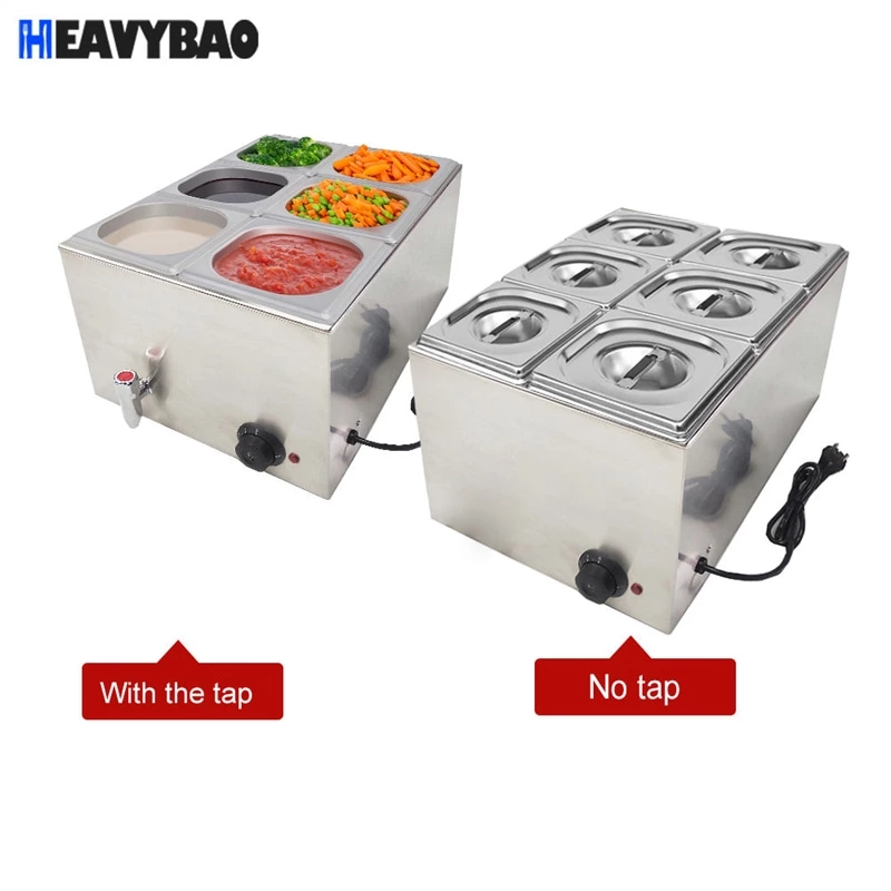 Commercial Table Countertop Square Electric Stainless Steel Restaurant Appliance Food Warmer Bain Marie